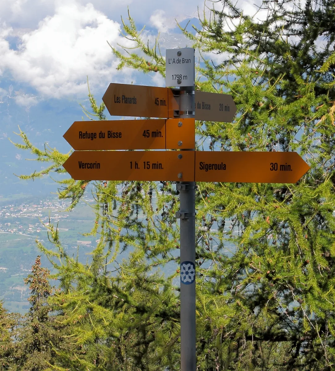 L'a De Bran, (1798 M) Val D'anniviers. Handwijzer 02