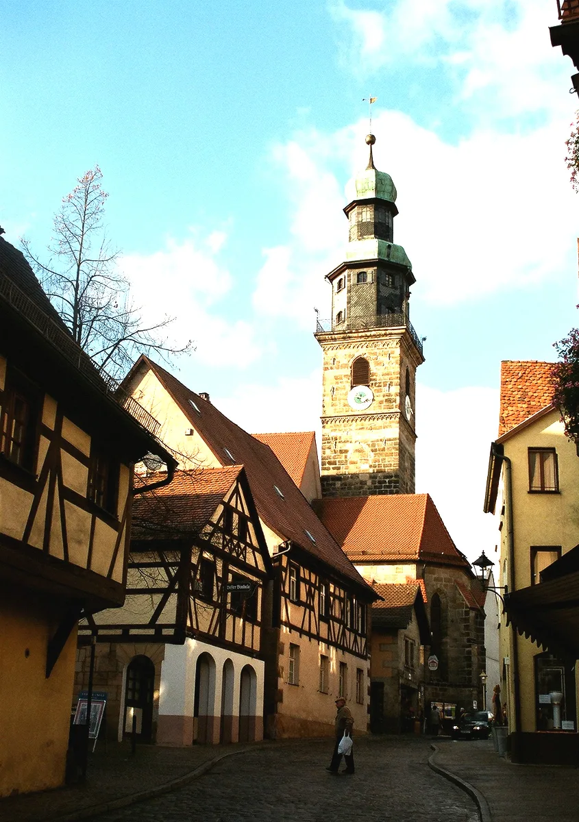 Lauf An Der Pegnitz, Die Johannisstraße Und Der Turm Der Johanniskirche