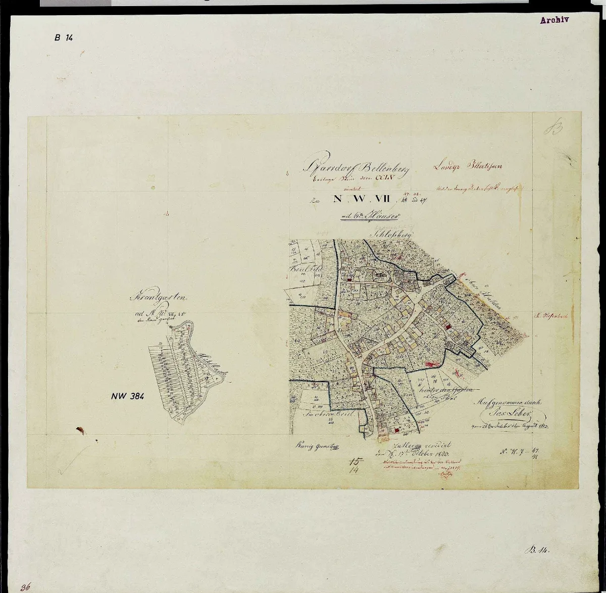 Uraufnahme Ortsblatt Ort Bel 1823 B14 Landkreis Neu Ulm Schwaben