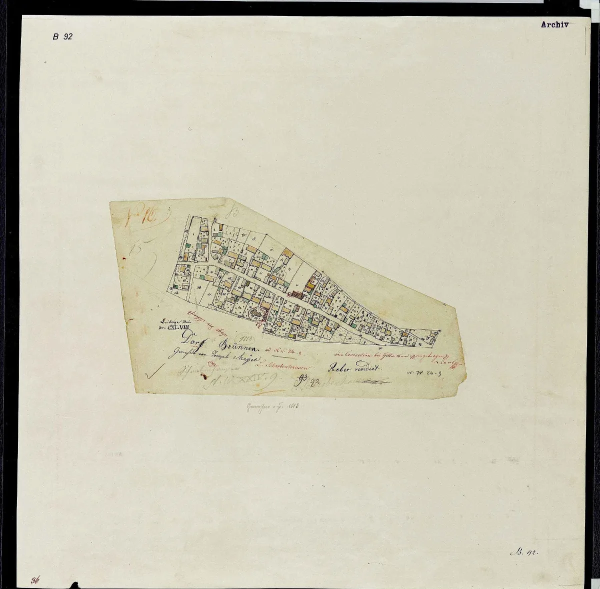 Uraufnahme Ortsblatt Ort Bru 1813 B92 Landkreis Neuburg Schrobenhausen Oberbayern