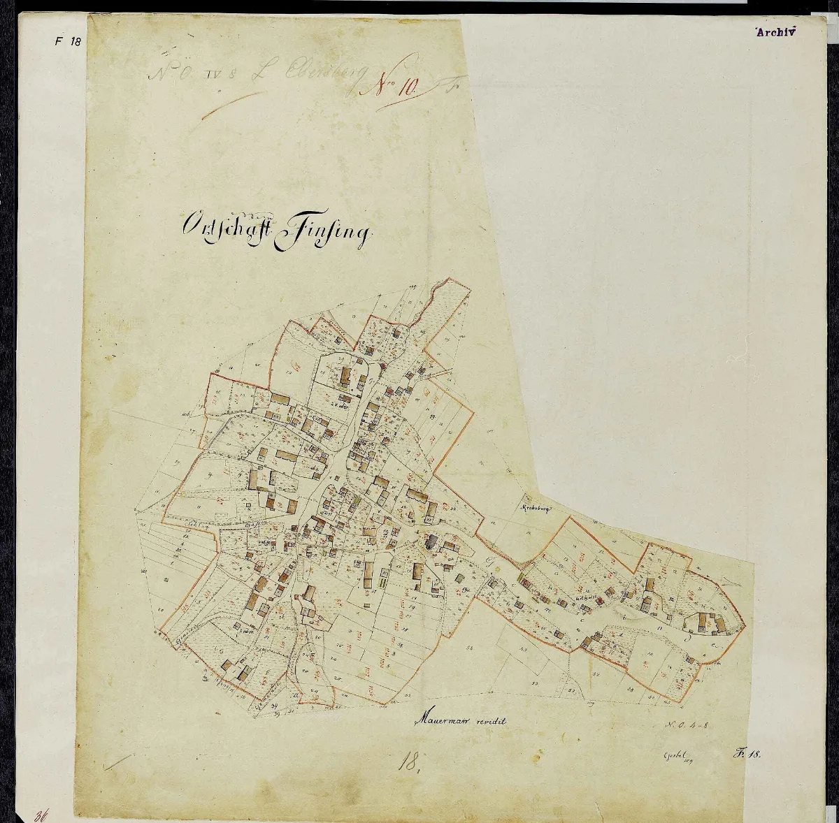 Uraufnahme Ortsblatt Ort Fin 1809 F18 Landkreis Erding Oberbayern