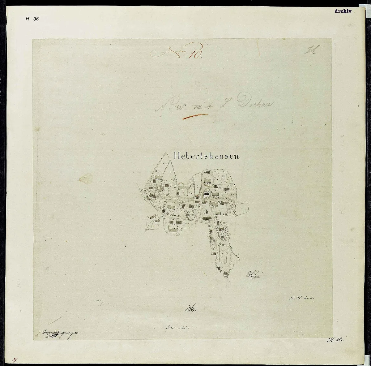 Uraufnahme Ortsblatt Ort Heb 1808 H36 Landkreis Dachau Oberbayern