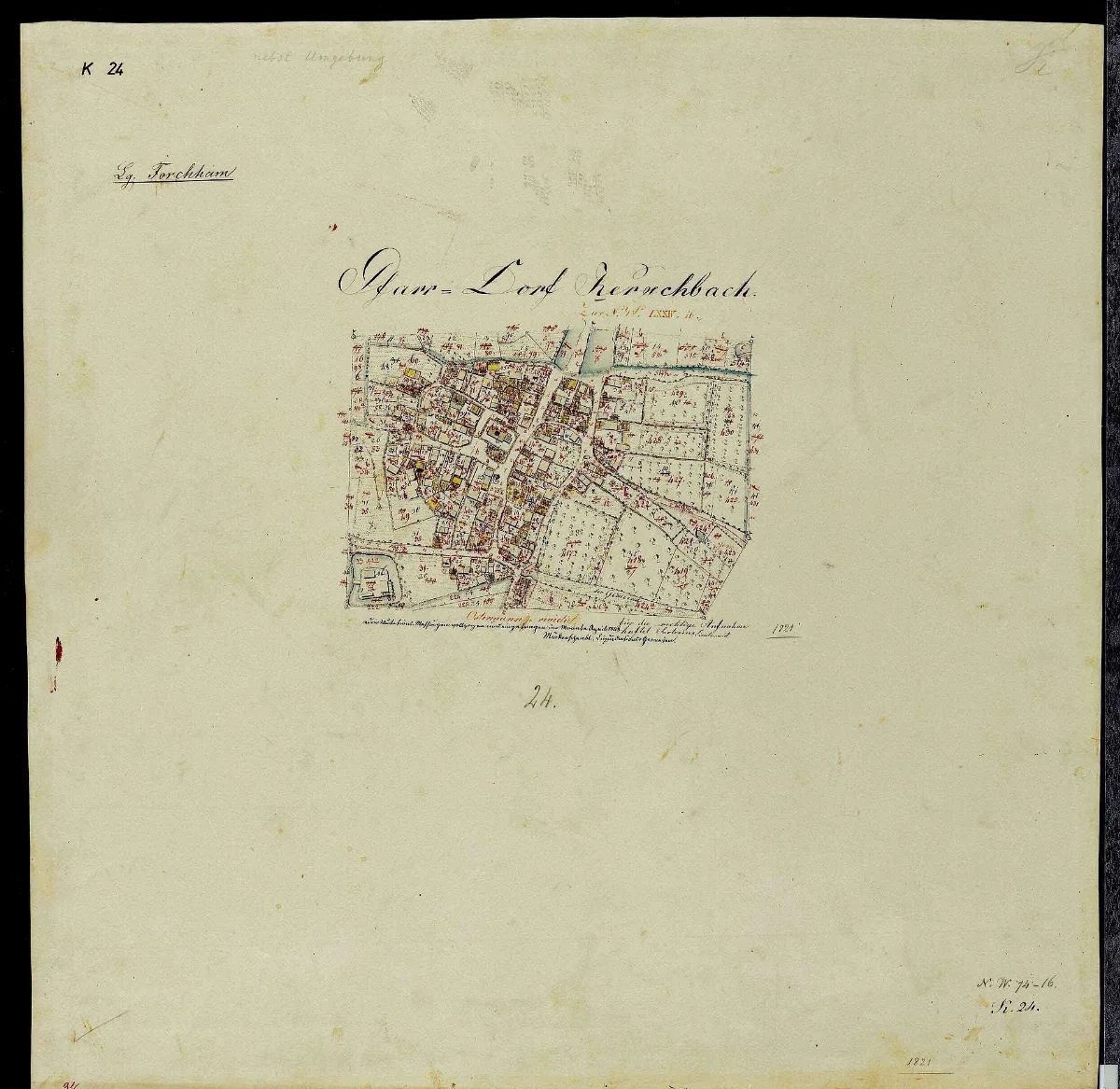 Uraufnahme Ortsblatt Ort Ker 1821 K24 Landkreis Forchheim Oberfranken