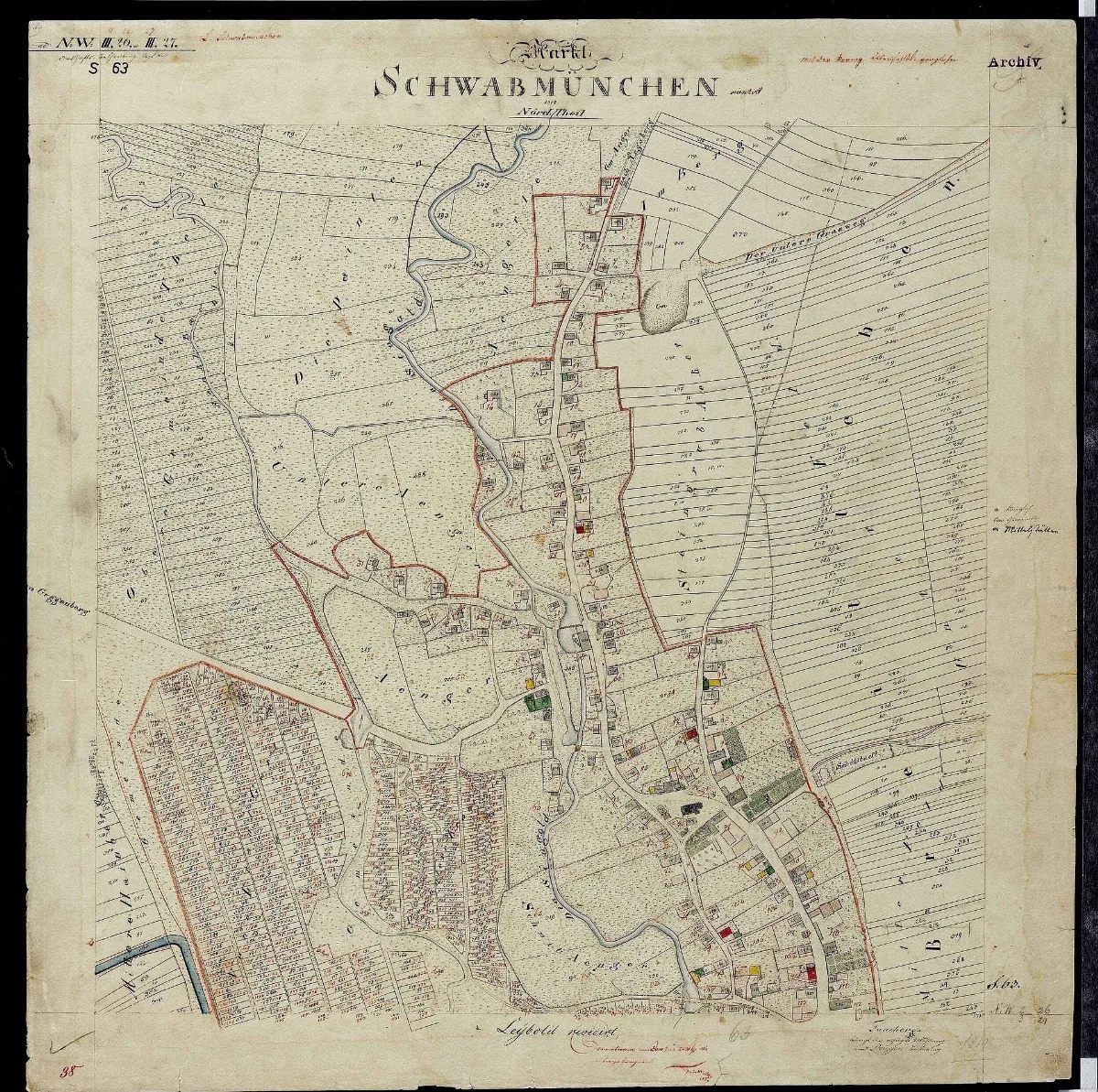 Uraufnahme Ortsblatt Ort Sch 1819 S63 Landkreis Augsburg Schwaben