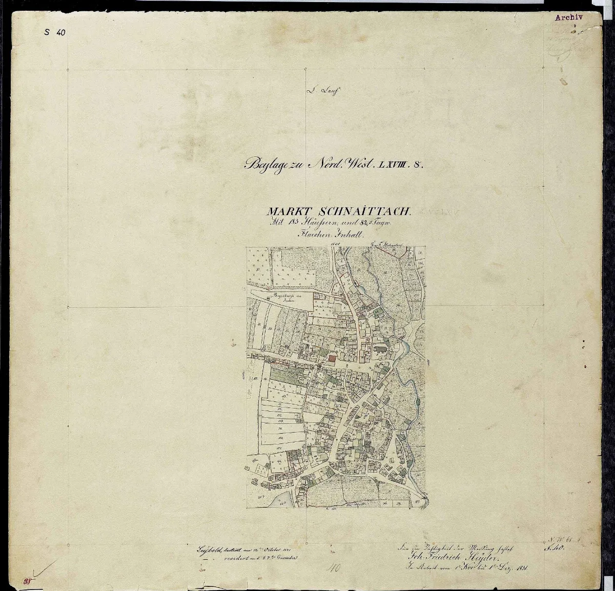 Uraufnahme Ortsblatt Ort Sch 1831 S40 Landkreis Nürnberger Land Mittelfranken