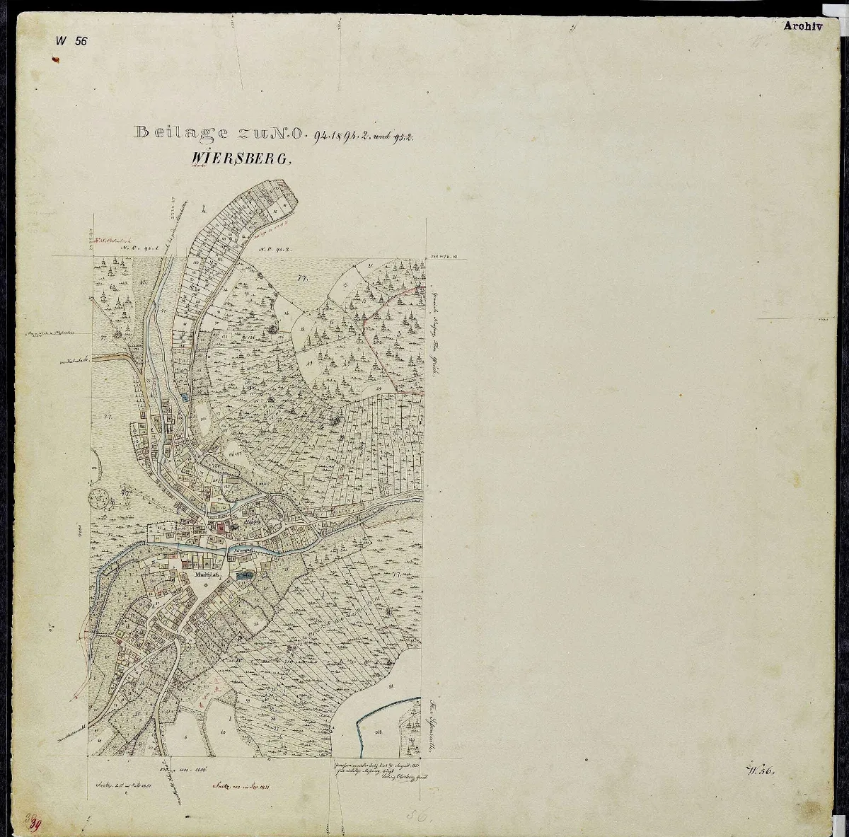 Uraufnahme Ortsblatt Ort Wie 1851 W56 Landkreis Kulmbach Oberfranken