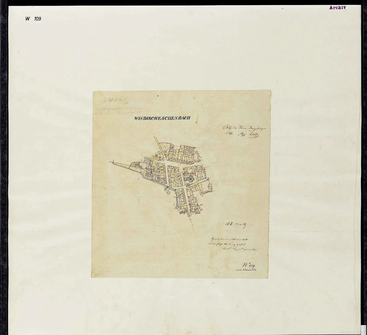 Uraufnahme Ortsblatt Ort Win 1858 W109 Landkreis Neustadt A.d.waldnaab Oberpfalz
