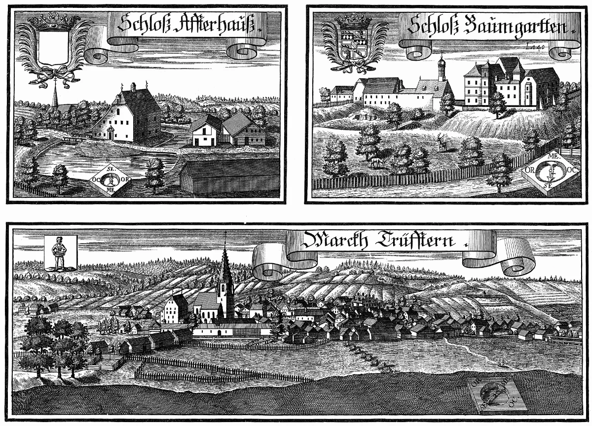 Wening L140 Afterhausen, Schloss; Baumgarten, Schloss; Triftern, Markt